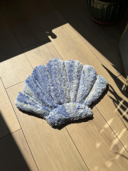 3D Oyster Tufted Rug – Fluffy Handmade Coastal Carpet – Soft Ocean-Inspired Mat – Beach House Decor