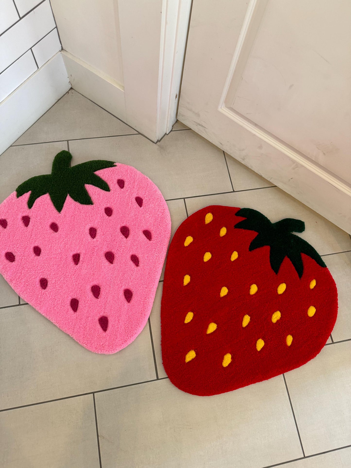 Strawberry   Rug Nursery Decoration Fruit Design Berry Accent Area Mat Kitchen Decor Dopamine Decor Playroom Theme Room Accessory Kid