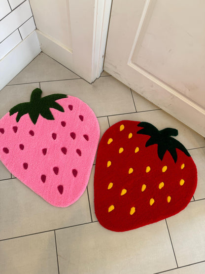 Strawberry   Rug Nursery Decoration Fruit Design Berry Accent Area Mat Kitchen Decor Dopamine Decor Playroom Theme Room Accessory Kid