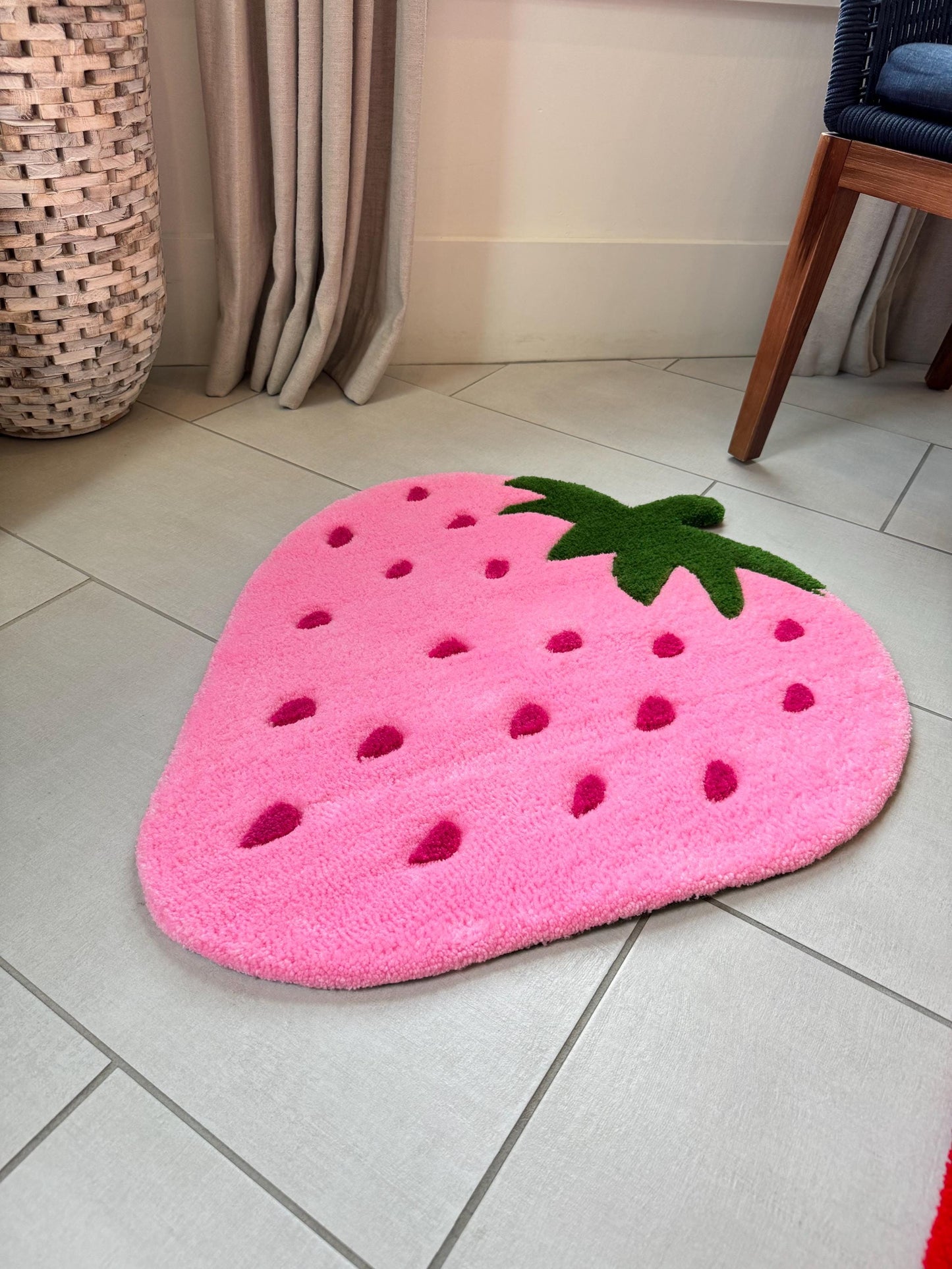 Strawberry   Rug Nursery Decoration Fruit Design Berry Accent Area Mat Kitchen Decor Dopamine Decor Playroom Theme Room Accessory Kid