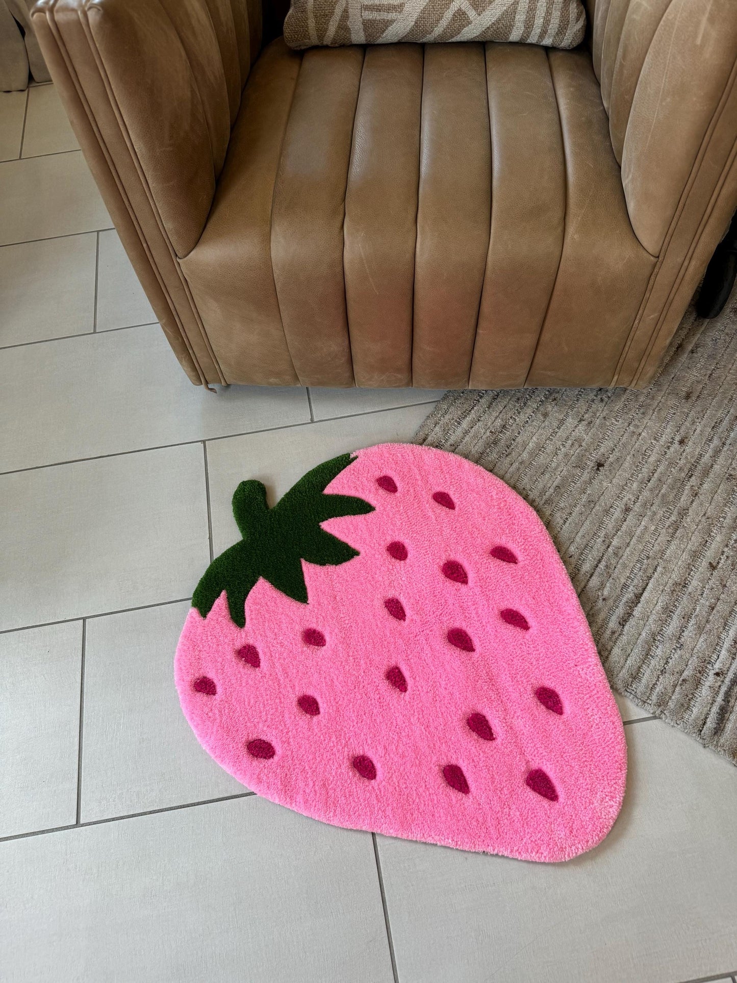 Strawberry   Rug Nursery Decoration Fruit Design Berry Accent Area Mat Kitchen Decor Dopamine Decor Playroom Theme Room Accessory Kid