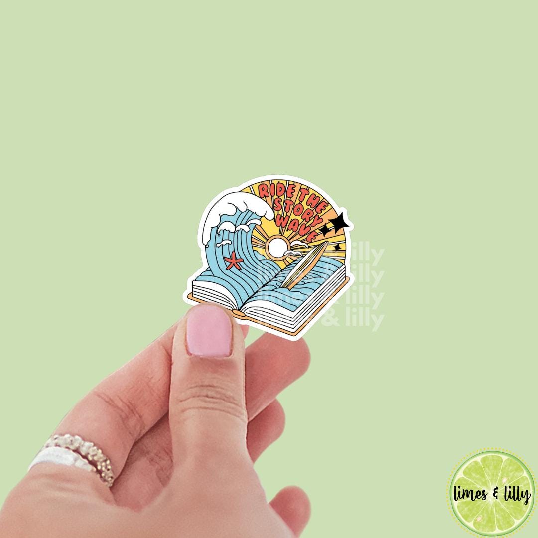 Ride the Story Wave Summer Beach Surfing Vinyl Sticker | Kindle Stickers | Bookish Stickers | Gift for Book Lover