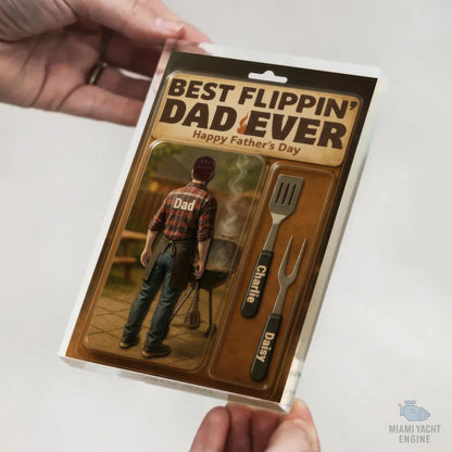 Custom Name Best Flippin' Dad Ever Acrylic Block Plaque, Dad Is Grilling Outside Acrylic Block, Father's Day Gift For Dad, Gift For Husband