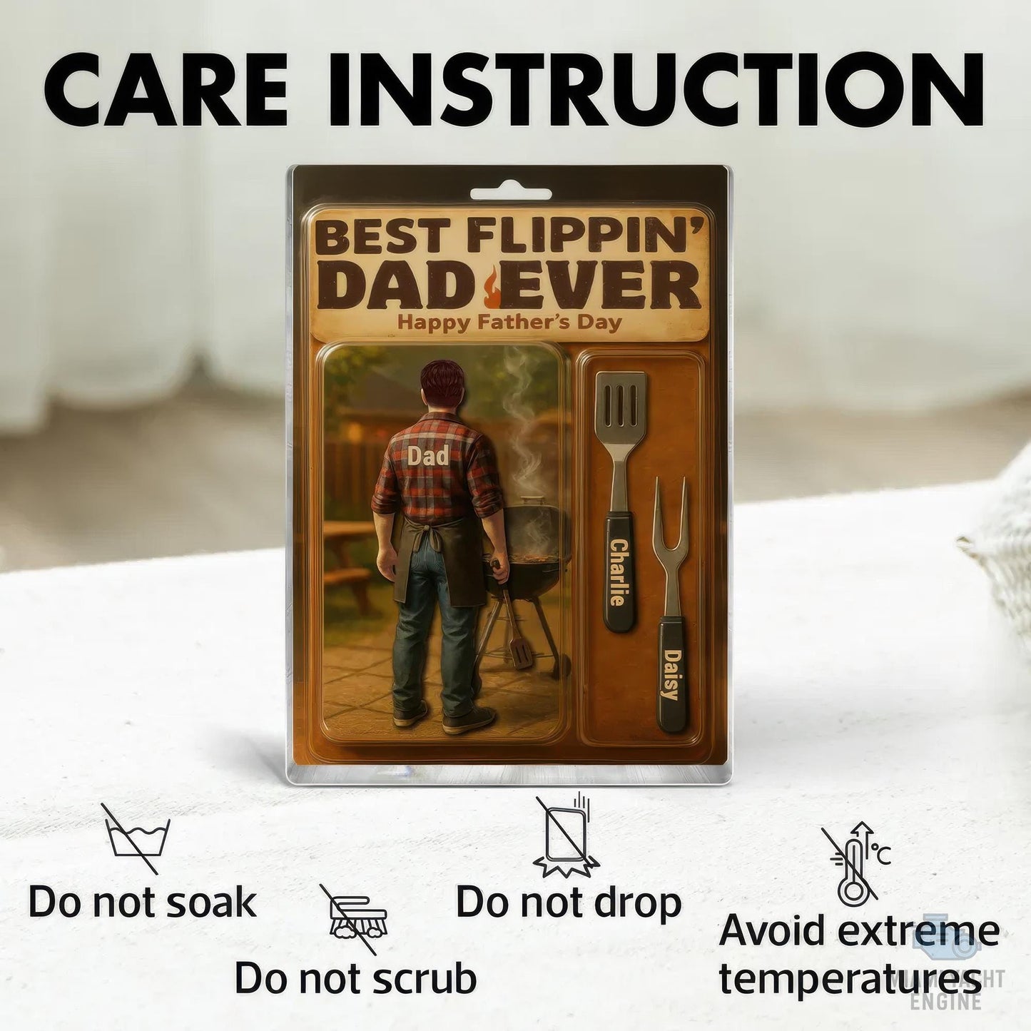 Custom Name Best Flippin' Dad Ever Acrylic Block Plaque, Dad Is Grilling Outside Acrylic Block, Father's Day Gift For Dad, Gift For Husband