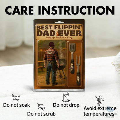 Custom Name Best Flippin' Dad Ever Acrylic Block Plaque, Dad Is Grilling Outside Acrylic Block, Father's Day Gift For Dad, Gift For Husband