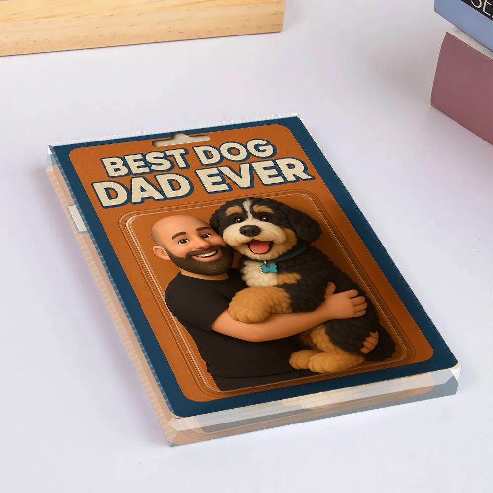 Personalized Father's Day Gift For Dog Dad, Custom Dog Photo Action Figure Acrylic Block, Dog Owners Gift, Dog Lovers Gift, Dog Dad Gift