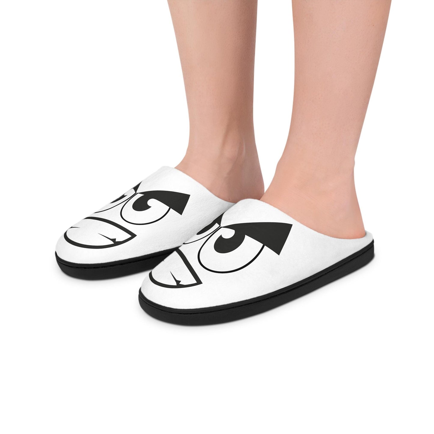 Funny Eyes Slippers: Quirky Flannel Fleece House Shoes