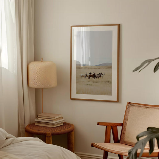 Vintage Horse Racing Watercolor Print: Equestrian Farmhouse Wall Art