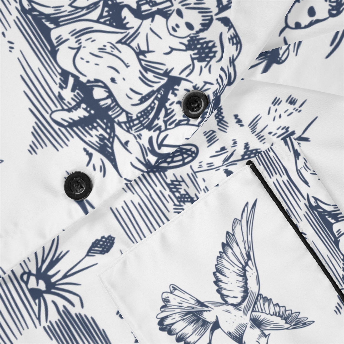 Toile De Jouy Pajamas, French Toile Satin Set, French Garden PJs, Blue Toile Pajama Pants, Bridal Party Gifts, Getting Ready PJs, Bridesmaid