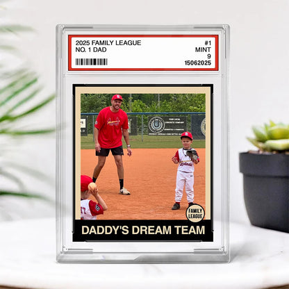 Custom Photo Family Trading Card Style Custom Figure Personalized Acrylic Block Plaque, Father's Day Gifts for Husband, Dad, Papa, Grandpa
