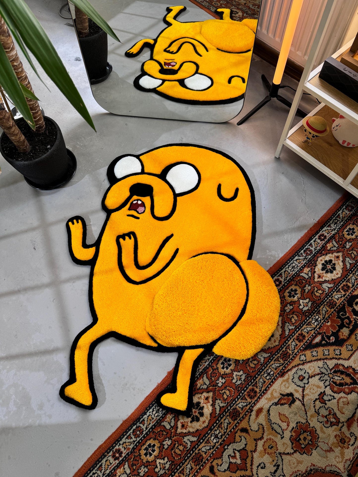 Fluffy Tufted Cartoon Rug, Funny Cartoon Dog Rug, Gift Idea, Plush Rug, Cartoon Character Rug