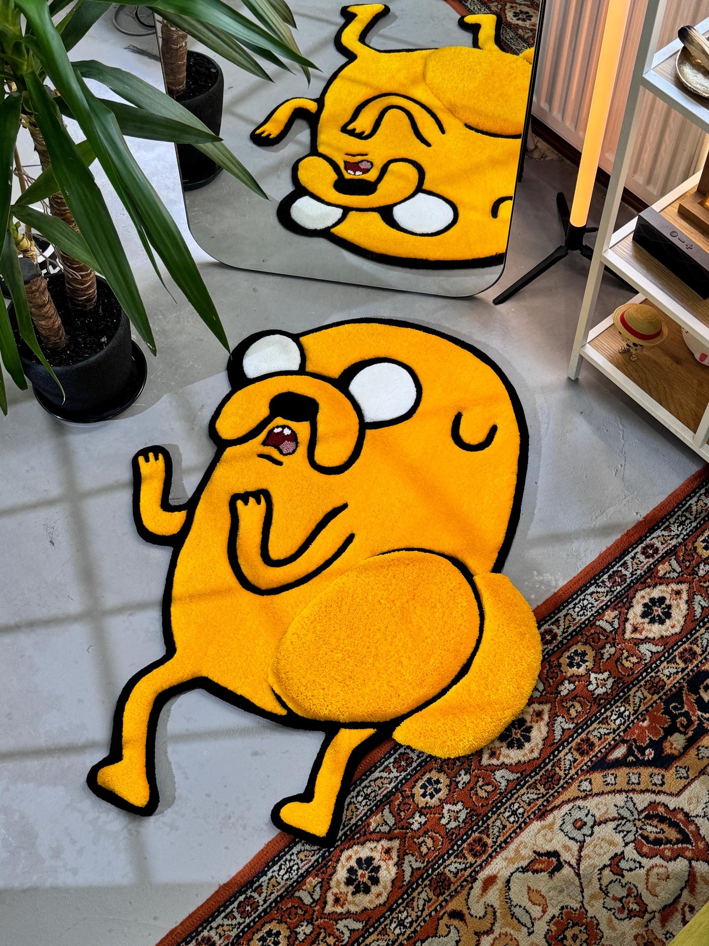 Fluffy Tufted Cartoon Rug, Funny Cartoon Dog Rug, Gift Idea, Plush Rug, Cartoon Character Rug