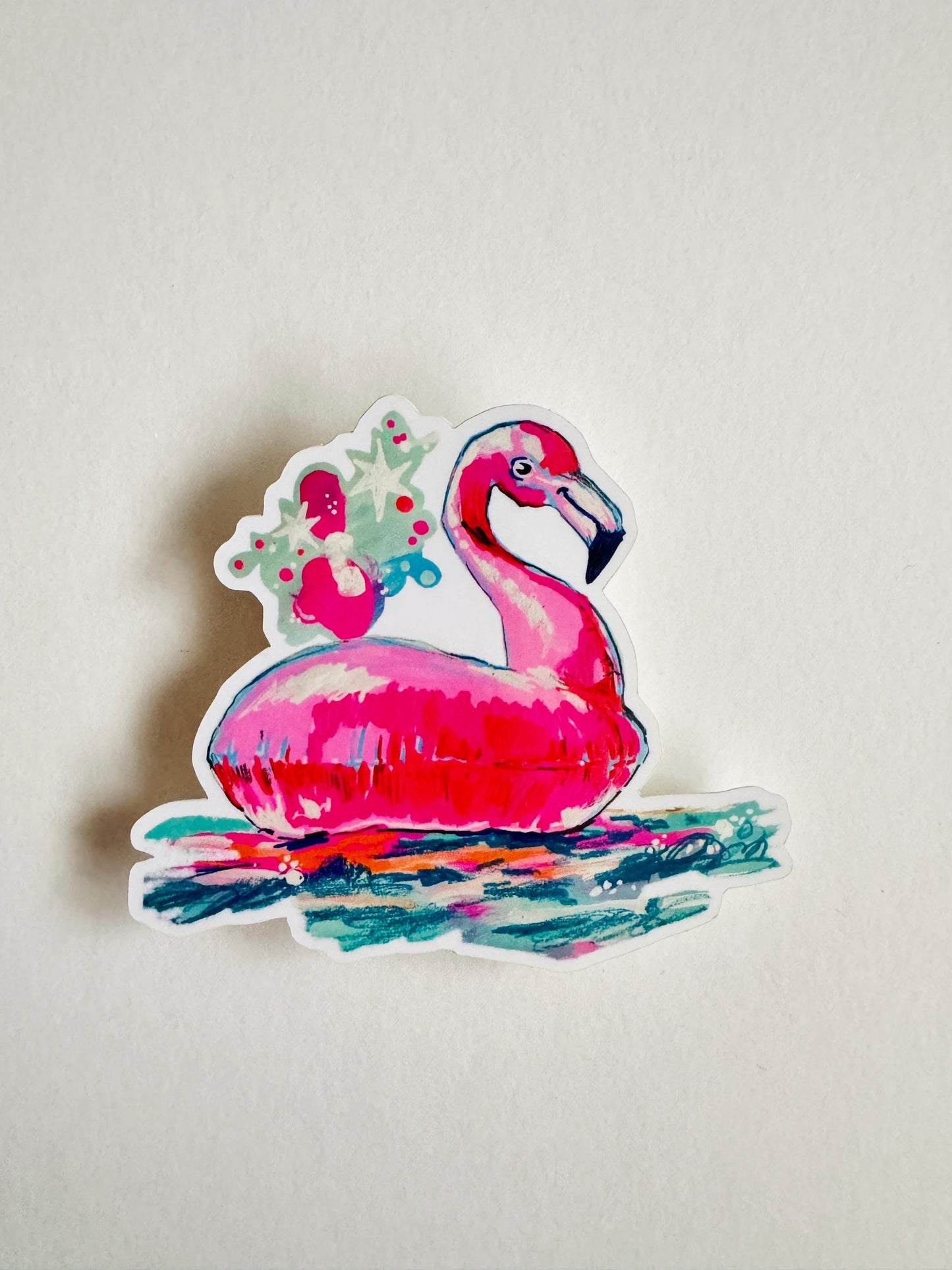 Flamingo Floatie | Cute Sticker Decal | Hot Pink Summer Fun