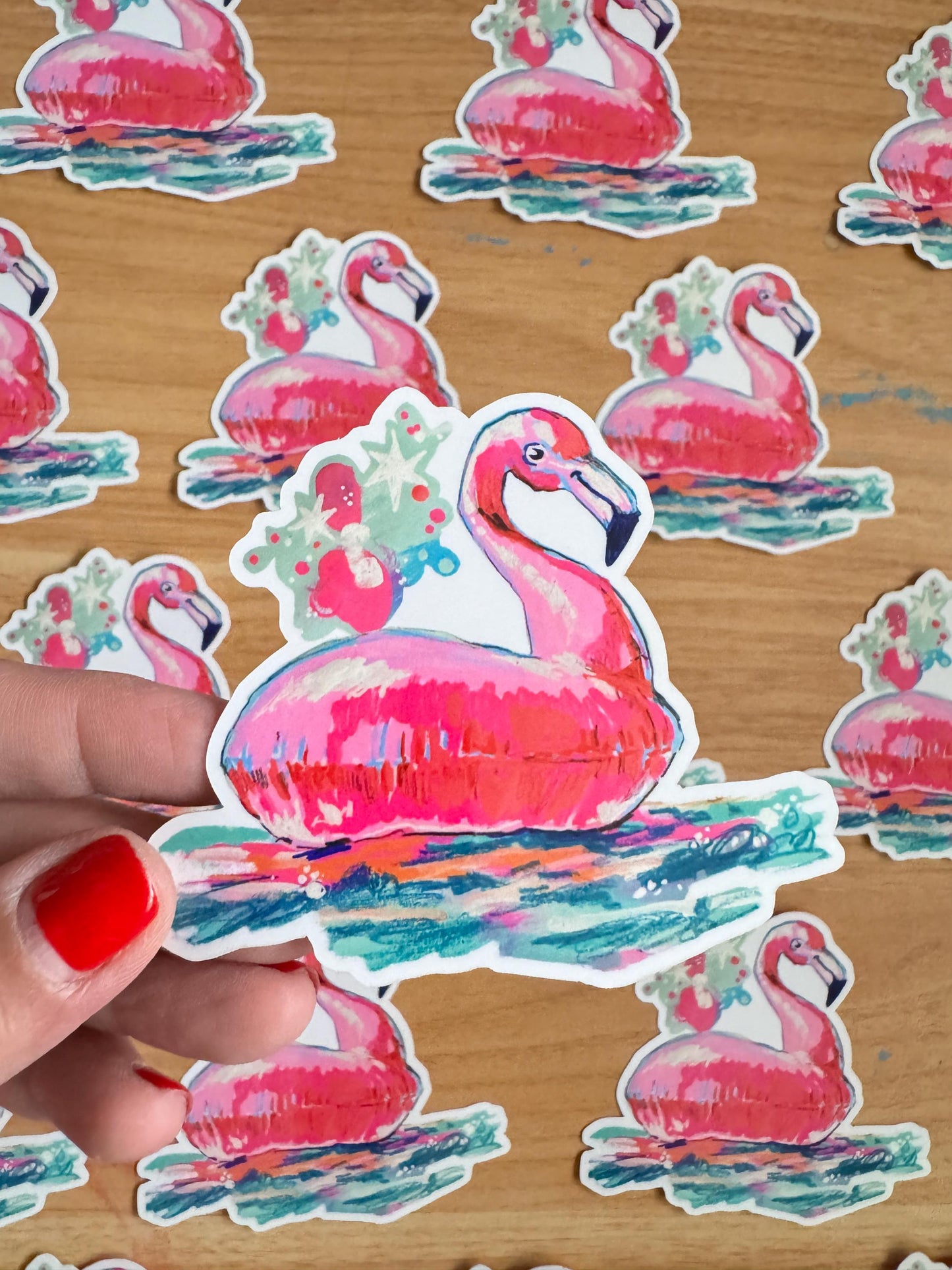 Flamingo Floatie | Cute Sticker Decal | Hot Pink Summer Fun