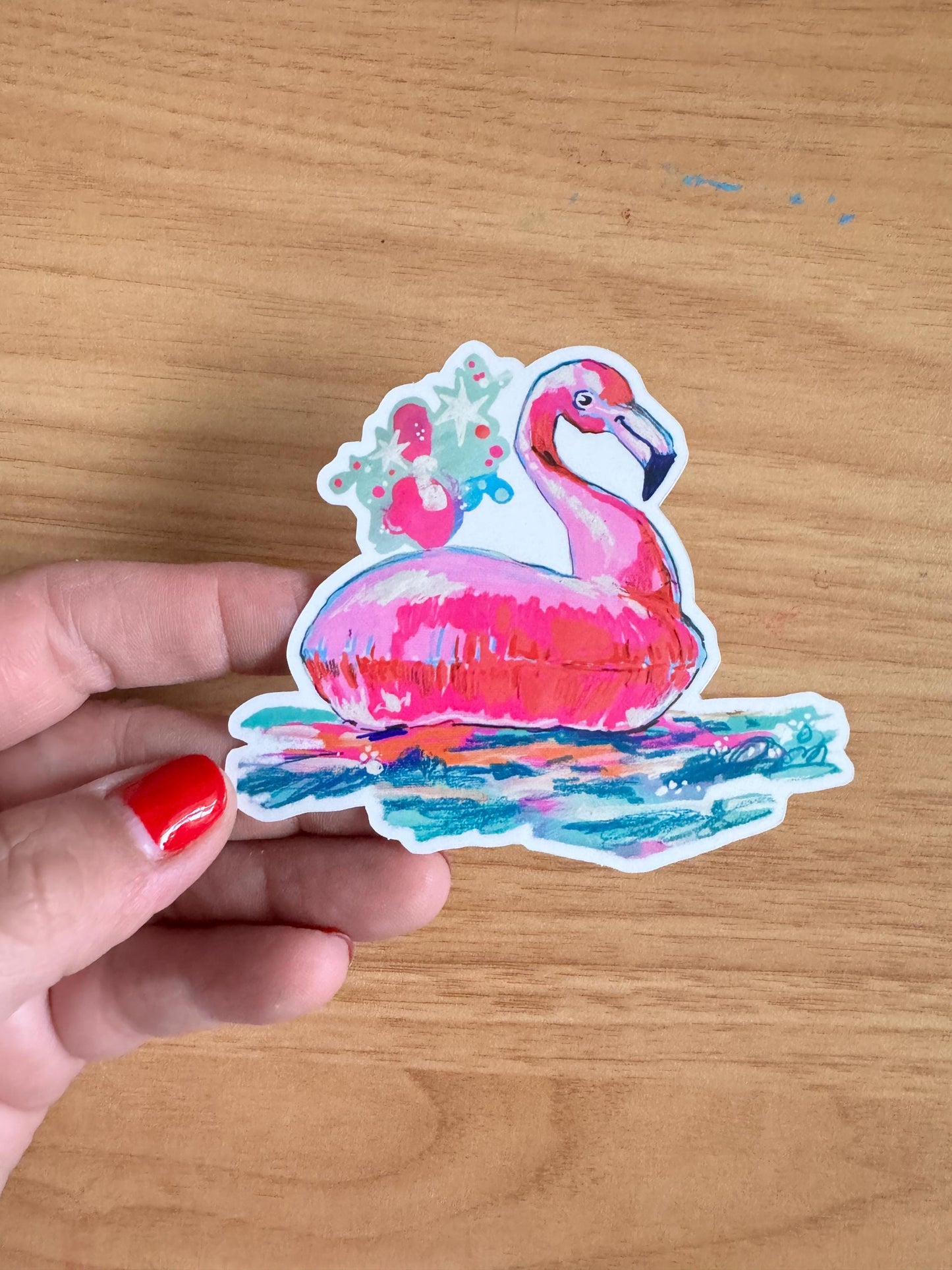 Flamingo Floatie | Cute Sticker Decal | Hot Pink Summer Fun