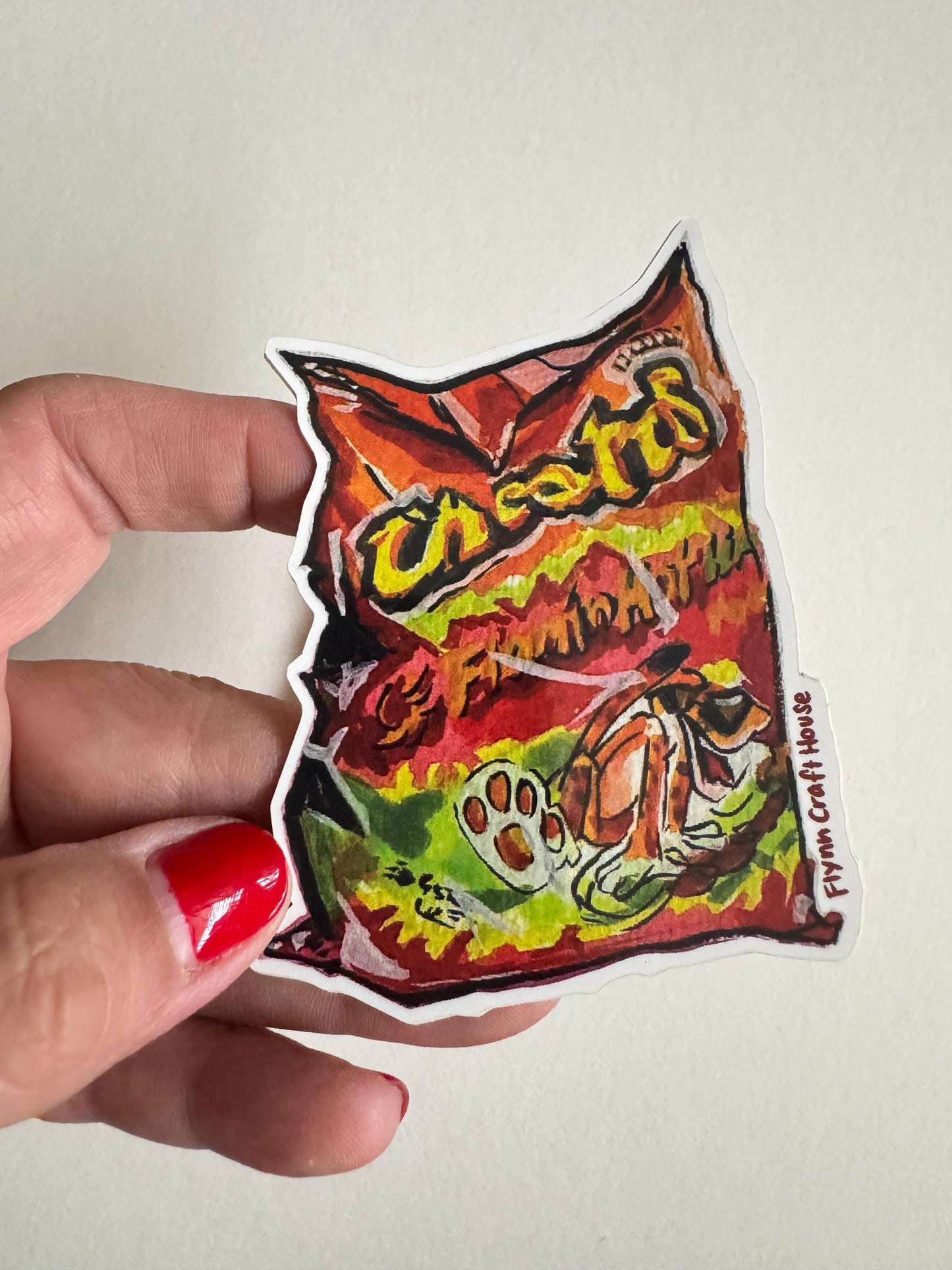Hot Cheetos | 3.5" Glossy Vinyl Sticker Decal | Waterproof  Weatherproof | Flaming Hot Spicy Food
