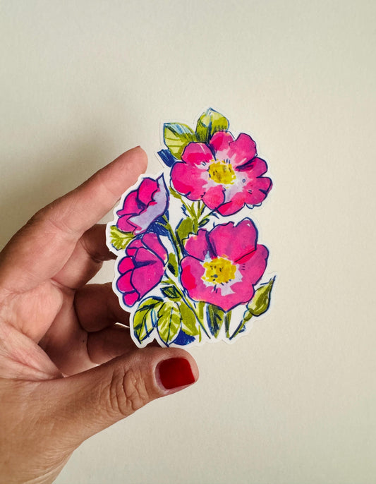 Wild Rose | 4" Matte Sticker Decal | Weatherproof | Flower Roses
