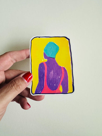 Swimmer | Cute Sticker Decal | Minimal Painting Sticker
