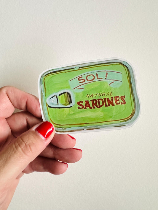 Sardine Can Sticker | Artist Painting Illustration Decal | Tinned Fish