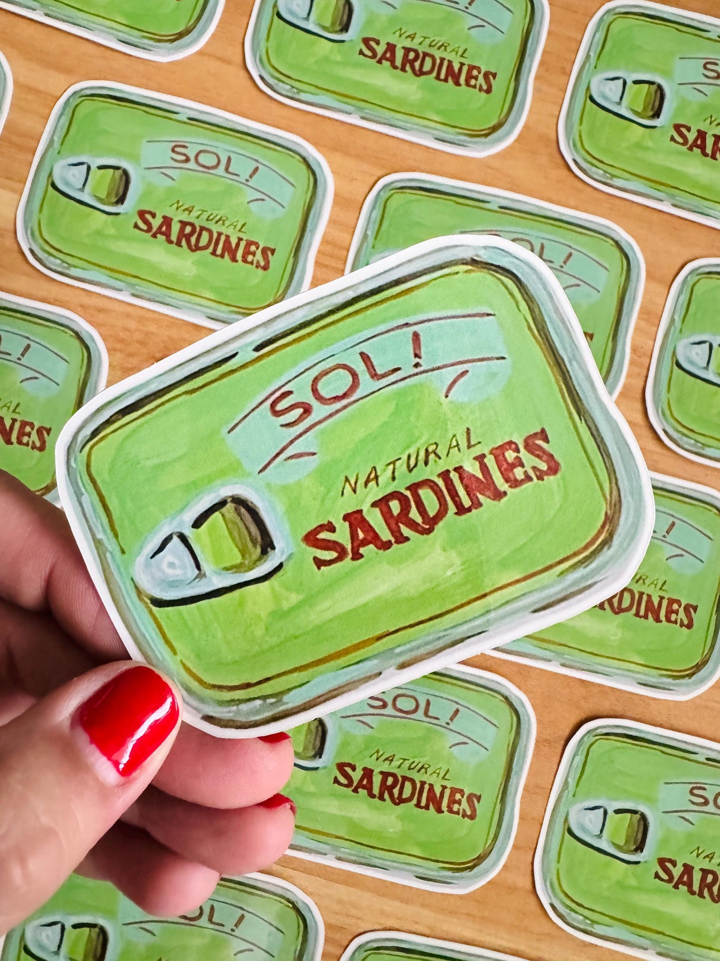 Sardine Can Sticker | Artist Painting Illustration Decal | Tinned Fish