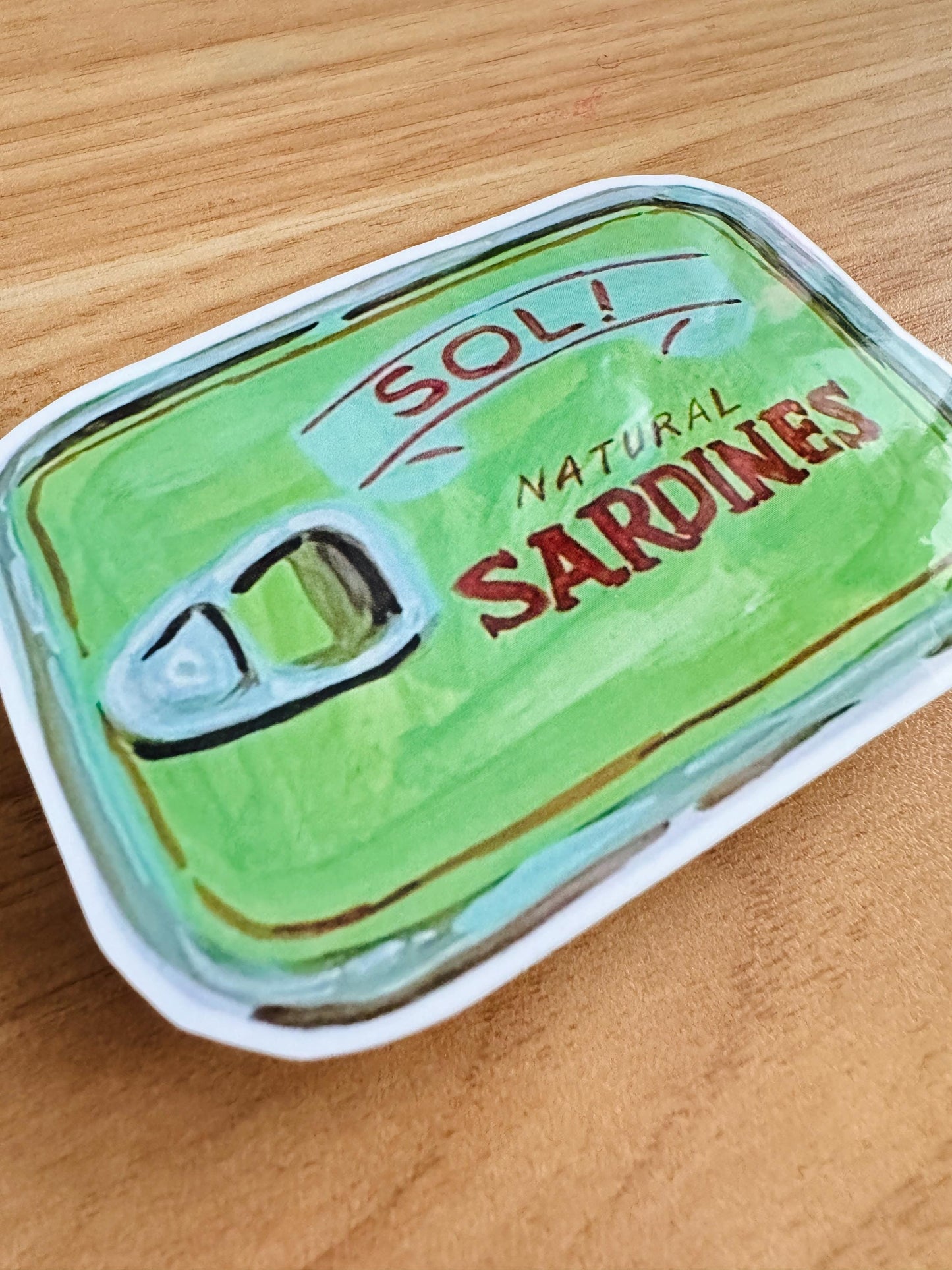 Sardine Can Sticker | Artist Painting Illustration Decal | Tinned Fish