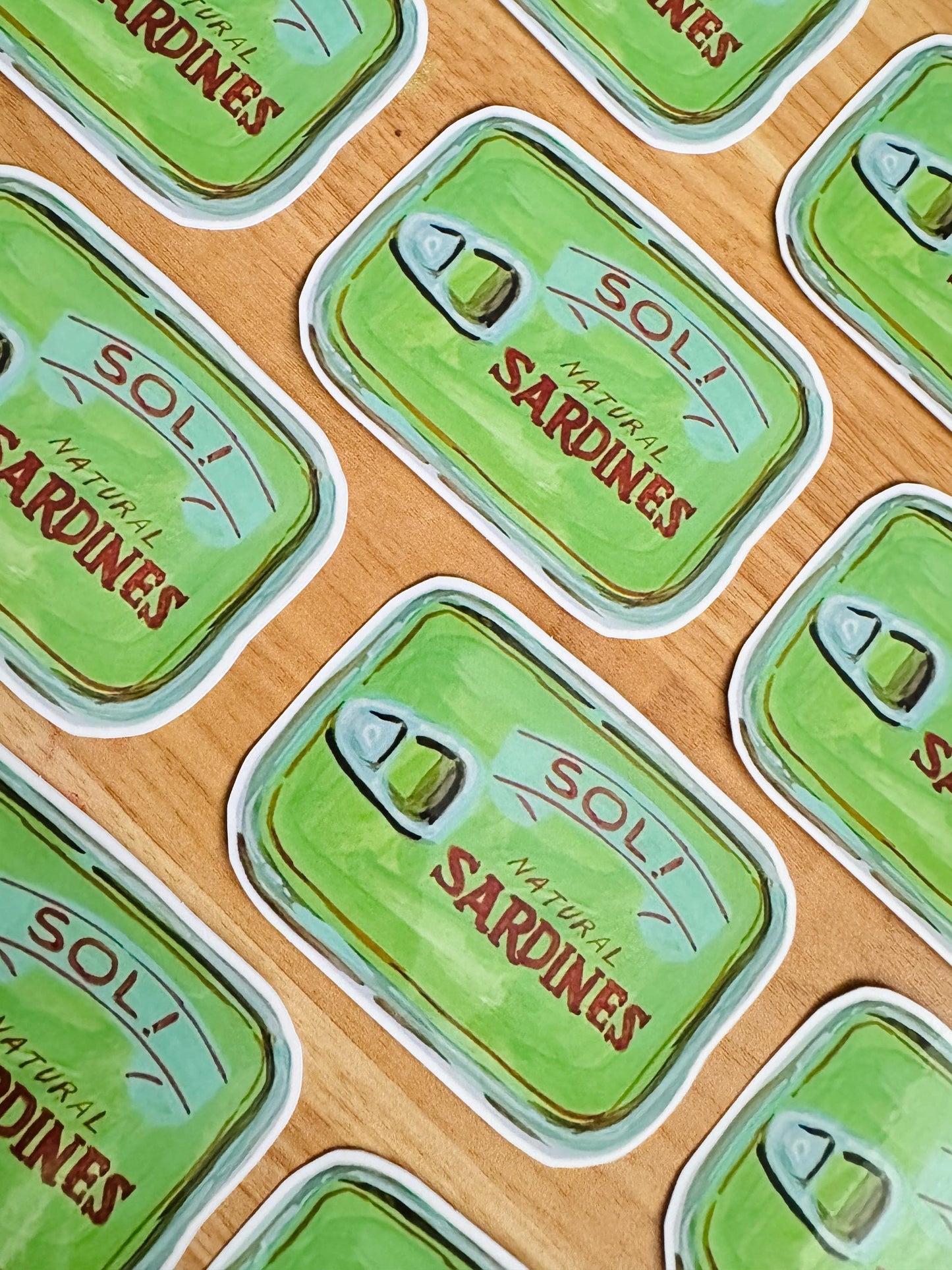 Sardine Can Sticker | Artist Painting Illustration Decal | Tinned Fish