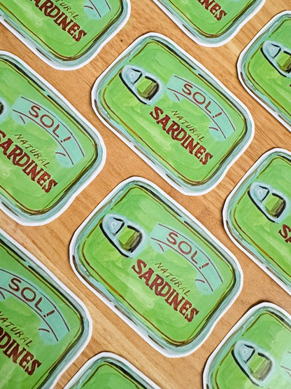 Sardine Can Sticker | Artist Painting Illustration Decal | Tinned Fish