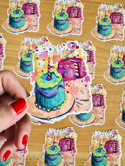 Birthday Celebration Sticker | Illustrated Sticker | Birthday Cake
