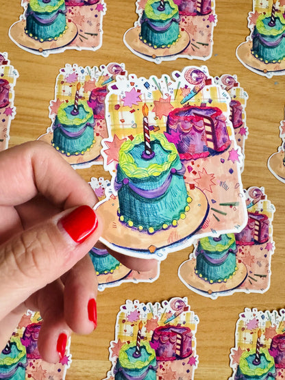Birthday Celebration Sticker | Illustrated Sticker | Birthday Cake