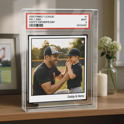 Personalized Dad & Kids Baseball Trading Card Style Personalized Acrylic Block Plaque Father's Day 2025 Gift For Baseball Lover,Baseball Dad
