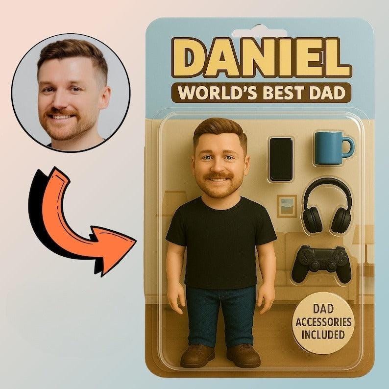 Personalized Father's Day 2025 Gifts For Dad, Custom Photo Dad Action Figure Acrylic Plaque, Best Dad Ever Gift From Kids, Gifts For Husband