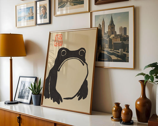 Matsumoto Hoji Frog Print,Matsumoto Hoji Frog Poster, Japanese Frog Print, Japanese VIntage Wall Art, Japanese woodblock print