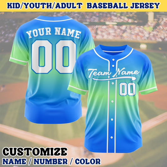 Personalized baseball uniform custom team uniform team name number team matching T-shirt gradient jerseys for family birthday party wedding