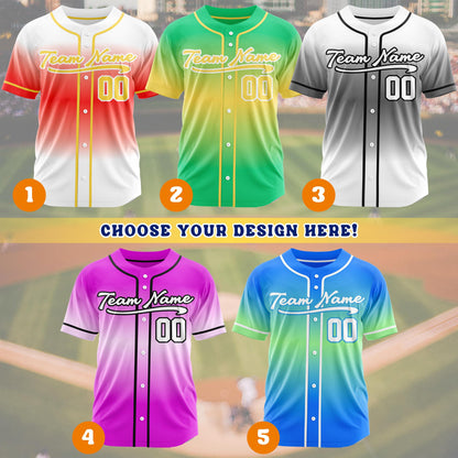 Personalized baseball uniform custom team uniform team name number team matching T-shirt gradient jerseys for family birthday party wedding