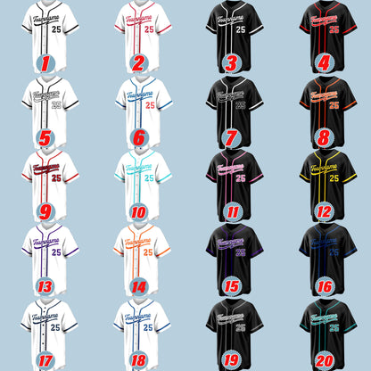 Custom Baseball Jersey with Embroidered Team Name and Number – Personalized Uniform for Sports Teams, Fans, Events and Gift Ideas