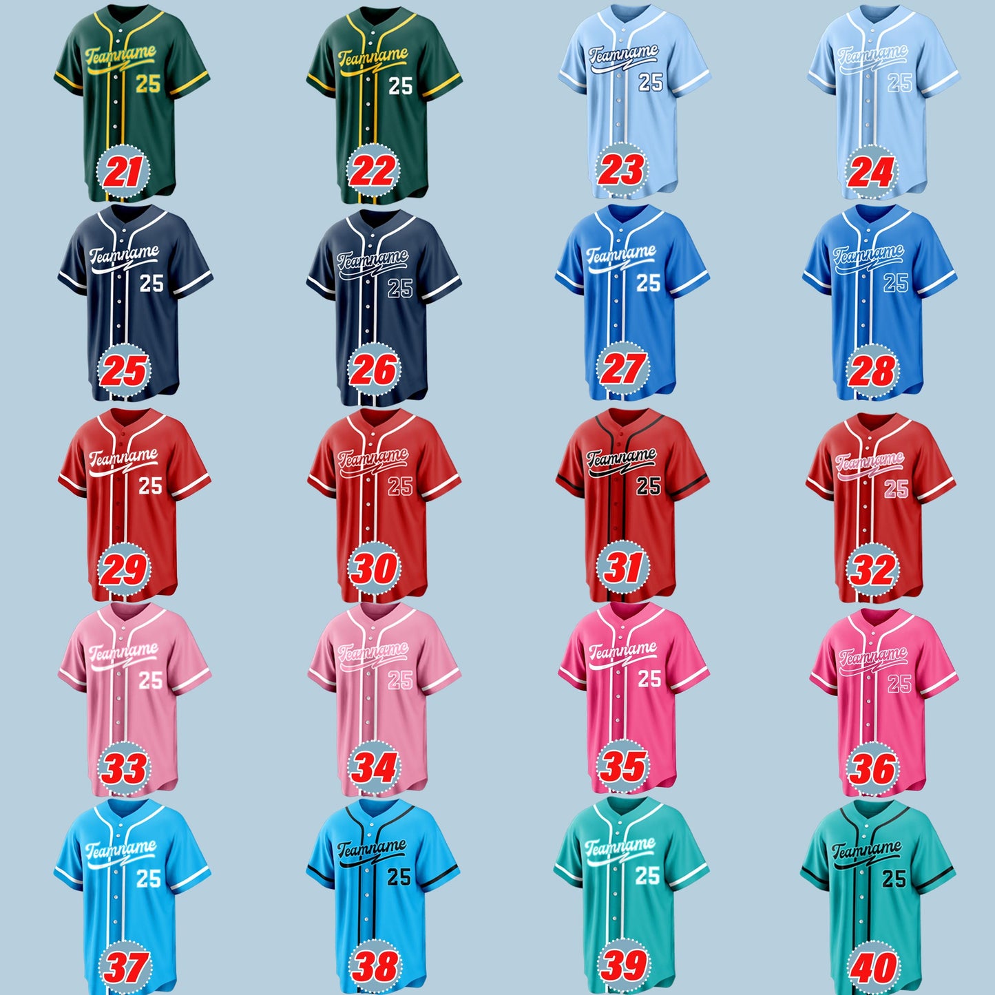 Custom Baseball Jersey with Embroidered Team Name and Number – Personalized Uniform for Sports Teams, Fans, Events and Gift Ideas