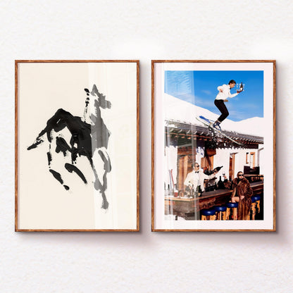 Minimalist Horse Art Print: Antique Equestrian Farmhouse Decor