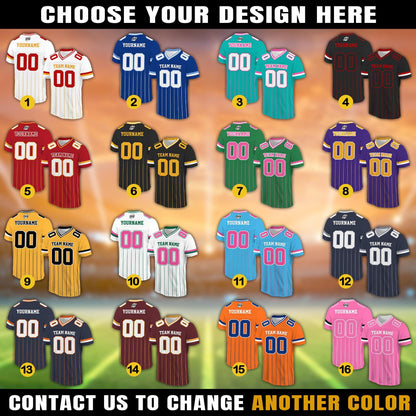 Personalized Name and Number Football Jersey, Custom Name Number Football Team Shirt for Kids Adults, Game Day Outfit, College Football Fans