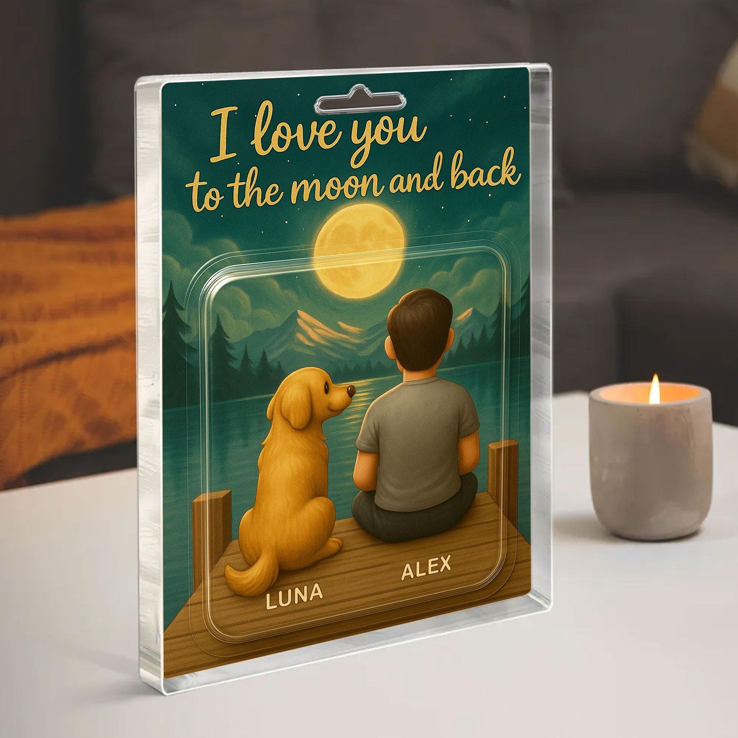 Personalized Fathers Day Gift For Dog Dad, Custom Dog Breed Action Figure Acrylic Block, Dog Lovers Gift, Dog Owner Gift, Pet Lovers Gift