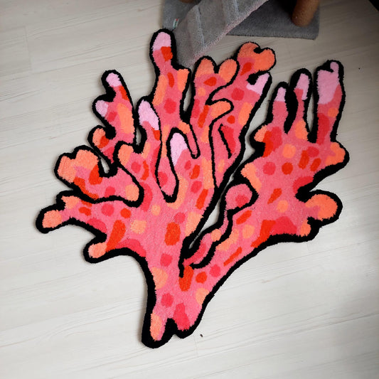 Sea Coral,Pink Rug,Coral Abstract Tufted,Handmade rug,Tufted Decor,Colorful Rug,Girl Room Rug,Housewarming Gift,Area Rug,Custom Rug