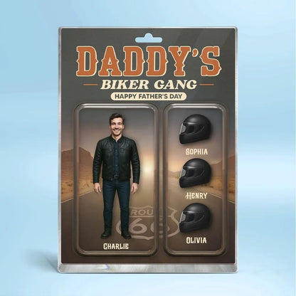 Daddy’s Biker Gang Acrylic Block, Custom Photo Gift for Motorcycle Loving Dads, A Cool & Unique Father’s Day Gift for Dad or Husband