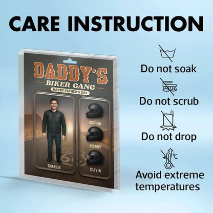 Daddy’s Biker Gang Acrylic Block, Custom Photo Gift for Motorcycle Loving Dads, A Cool & Unique Father’s Day Gift for Dad or Husband