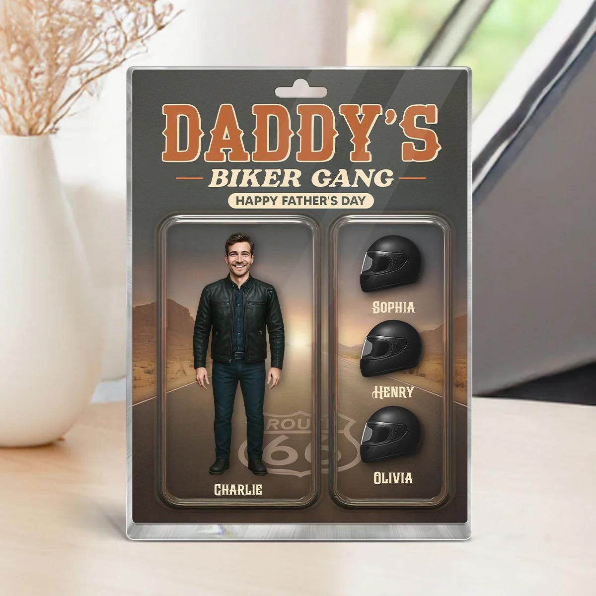 Daddy’s Biker Gang Acrylic Block, Custom Photo Gift for Motorcycle Loving Dads, A Cool & Unique Father’s Day Gift for Dad or Husband