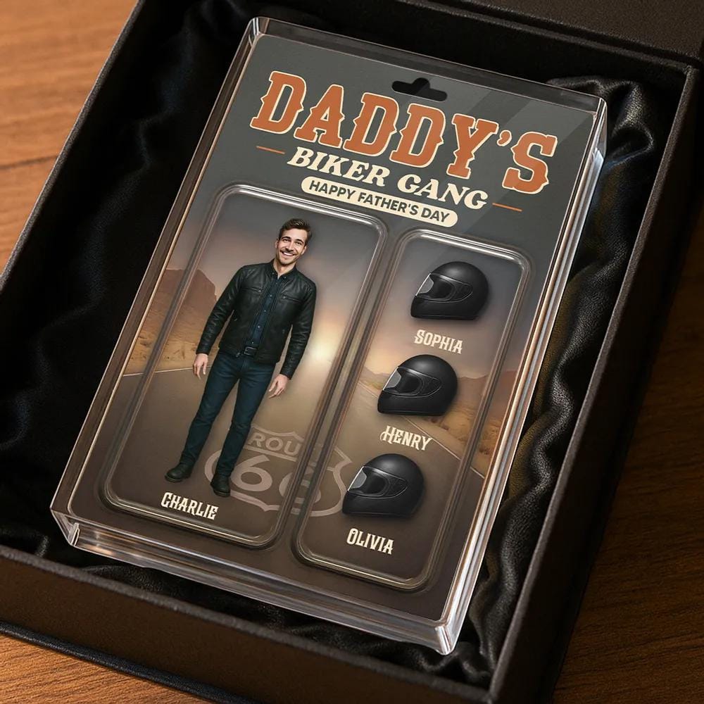 Daddy’s Biker Gang Acrylic Block, Custom Photo Gift for Motorcycle Loving Dads, A Cool & Unique Father’s Day Gift for Dad or Husband