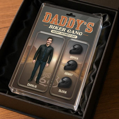 Daddy’s Biker Gang Acrylic Block, Custom Photo Gift for Motorcycle Loving Dads, A Cool & Unique Father’s Day Gift for Dad or Husband