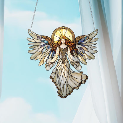 Angel with Wings Acrylic Window Hanging, Heaven Acrylic Window Hanging, Gift for Spiritual Angel Lovers, Gift for Mom, Whimsical Angel Decor