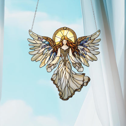 Angel with Wings Acrylic Window Hanging, Heaven Acrylic Window Hanging, Gift for Spiritual Angel Lovers, Gift for Mom, Whimsical Angel Decor
