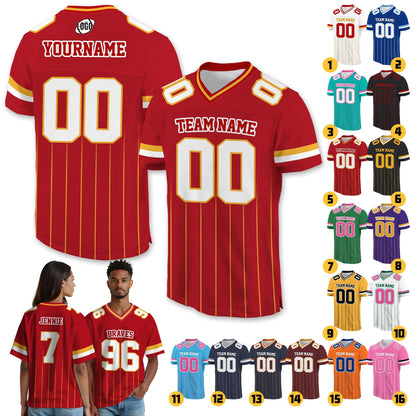 Personalized Name and Number Football Jersey Custom Name Number Football Team Shirt for Kids Adults, Game Day Outfit College Football Fans