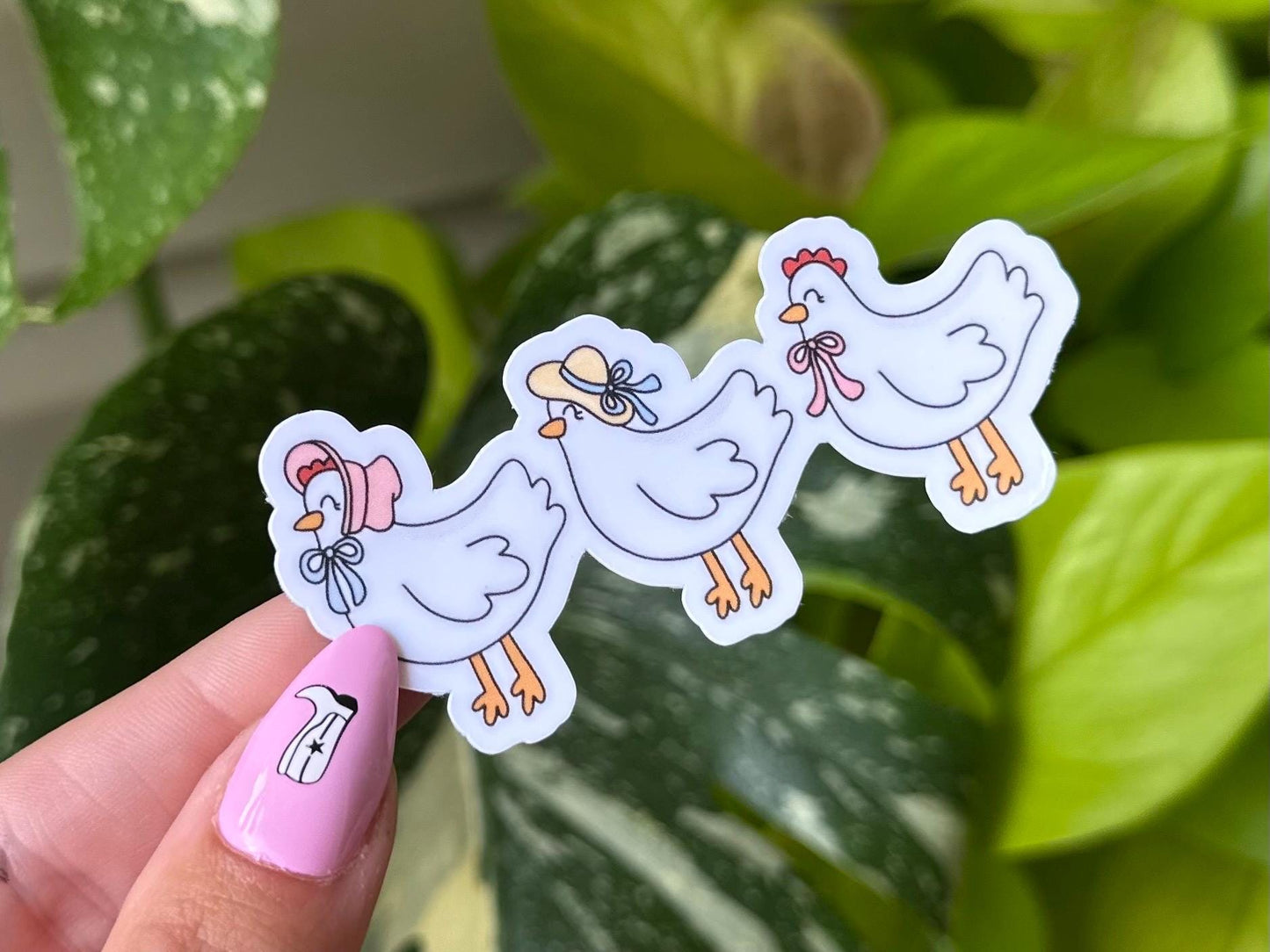 Spring Chickens Waterproof Sticker, Mental Health Stickers, Handdrawn Art, Bestfriend Gifts, Positivity, Anxiety