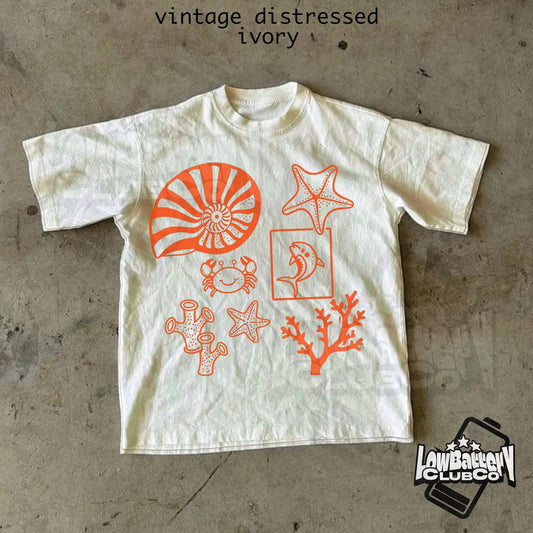 Sea Animals T-Shirt, Vintage Ocean Wildlife Graphic Tee, Retro Marine Life Shirt, Comfort Colors Naturecore Top, Coastal Aesthetic Tee